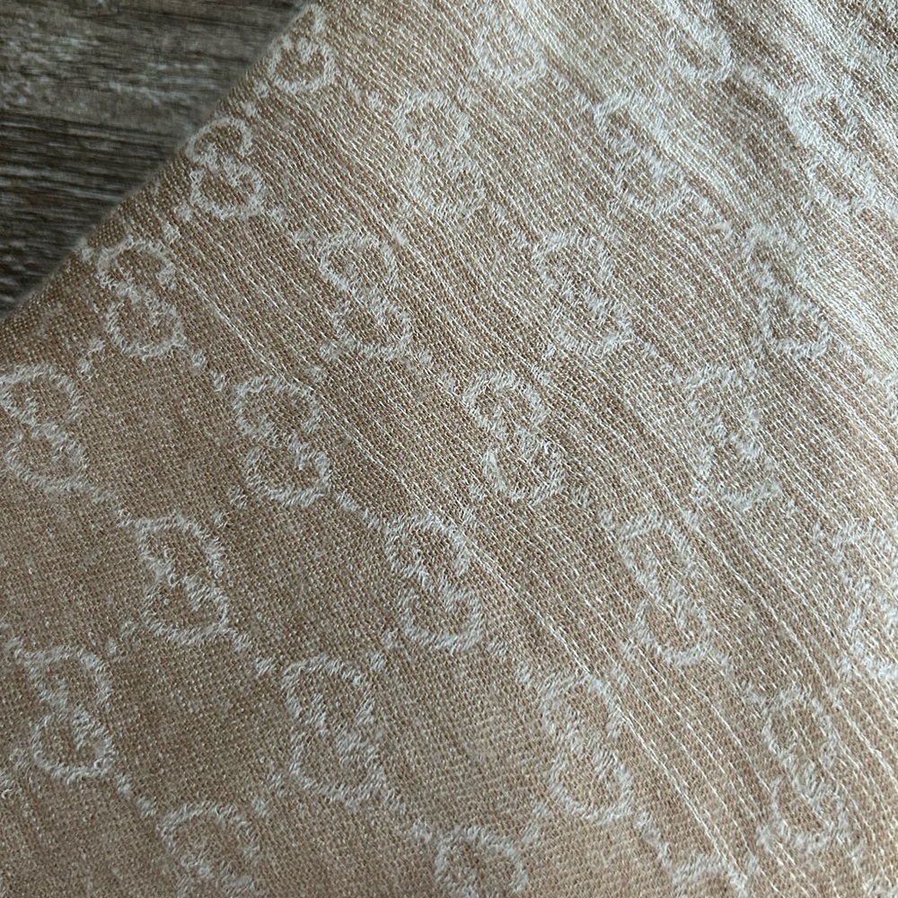 Gucci Authentic Light Brown Monogrammed Wrap